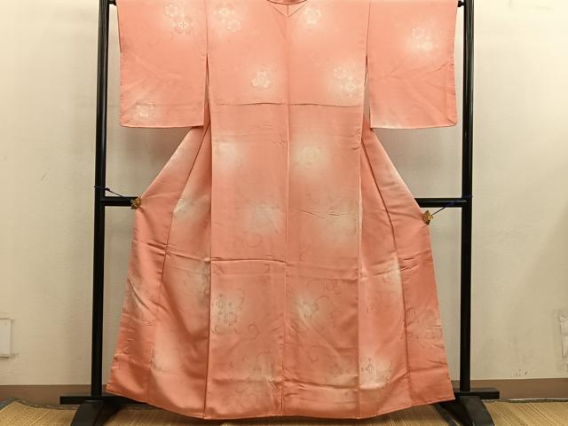 平和屋着物■上質な小紋 草花地紋 暈し染め 正絹 逸品 BAAX5983mz