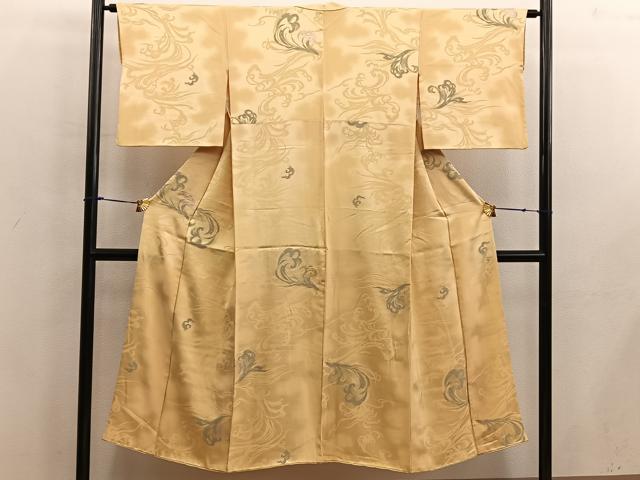 平和屋着物■上質な小紋 草葉文 正絹 逸品 BAAX5988mz