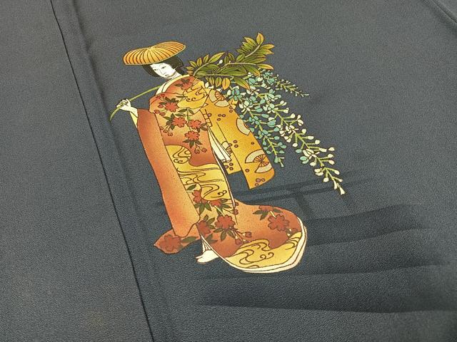 平和屋着物■訪問着 人物花文 金彩 正絹 逸品 BAAX6005hj