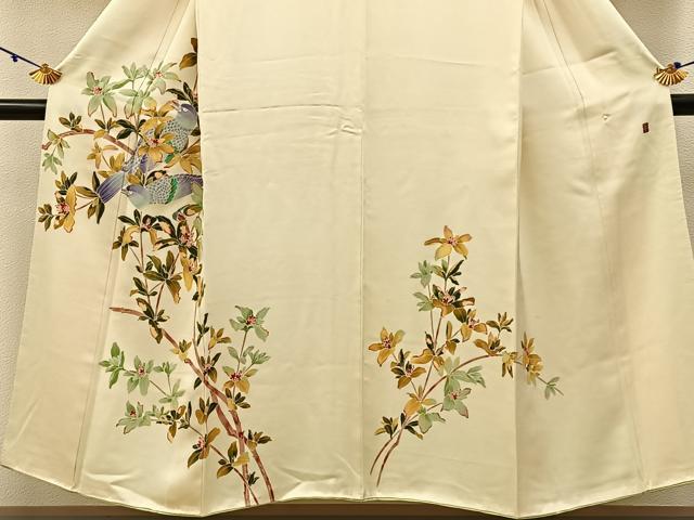 平和屋着物■訪問着 友禅 作家物 花鳥文 正絹 逸品 BAAX6007hj