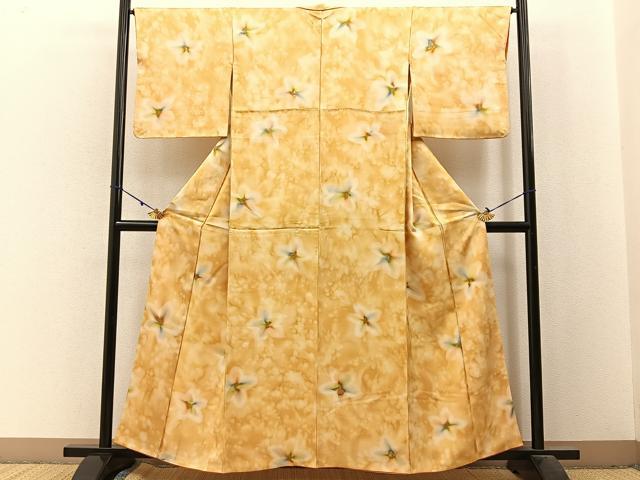 平和屋着物■上質な小紋 花 暈し染め 正絹 逸品 BAAX6015hj