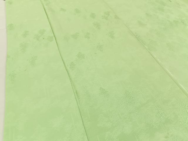 平和屋着物■上質な色無地 樹林地紋 若葉色 正絹 逸品 BAAX6020hj