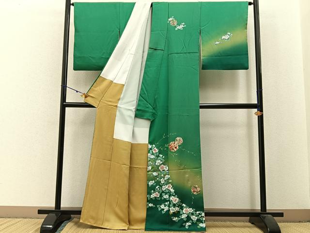 平和屋着物■訪問着 刺繍 雪輪花文 暈し染め 金彩 正絹 逸品 BAAX6026hj