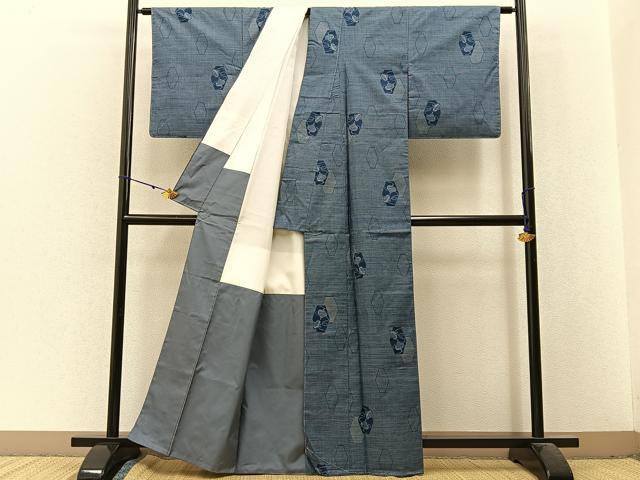 平和屋着物■本場大島紬 9マルキ 独楽 正絹 逸品 未使用 BAAX6029hj