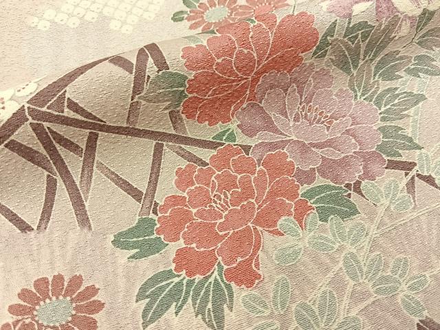 平和屋着物■訪問着 流水鹿の子花文 暈し染め 正絹 逸品 未使用 BAAX6033hj