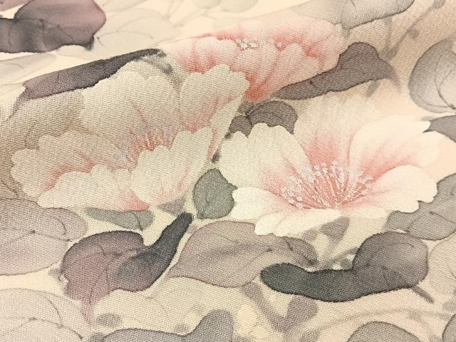 平和屋着物■訪問着 作家物 手描き 草花文 正絹 逸品 未使用 BAAX6040hj