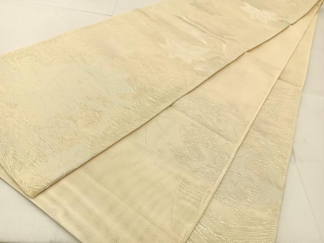 平和屋着物*夏物 六通柄袋帯 楓 銀糸 正絹 逸品 BAAX6041hj