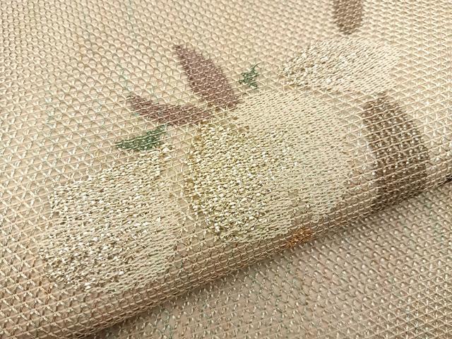 平和屋着物*夏物 太鼓柄袋帯 杜若 金銀糸 正絹 逸品 BAAX6050hj
