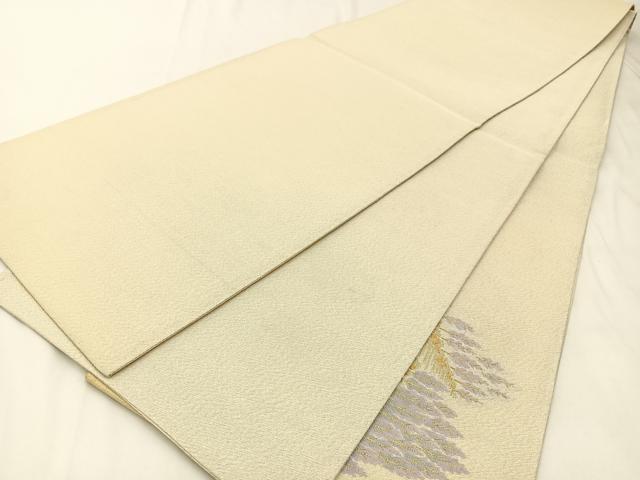 平和屋着物◎太鼓柄袋帯 綴れ 樹林文 金銀糸 正絹 逸品 BAAX6062hj