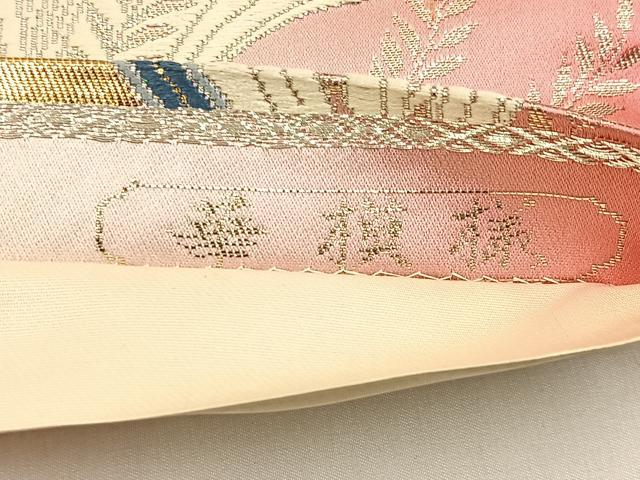 平和屋着物◎六通柄袋帯 唐織 華模様 金銀糸 正絹 逸品 BAAX6081hj