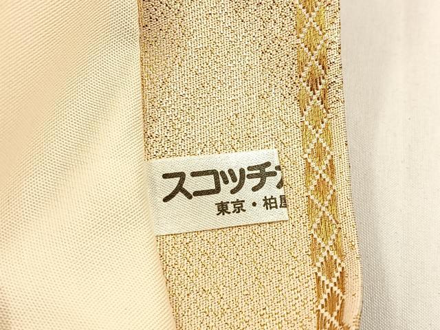 平和屋着物◎六通柄袋帯 唐織 色紙重ね風景花文 金糸 正絹 逸品 BAAX6108hj