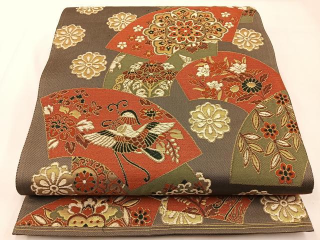 平和屋着物◎六通柄袋帯 唐織 瑞祥彩錦 金糸 正絹 逸品 BAAX6110hj
