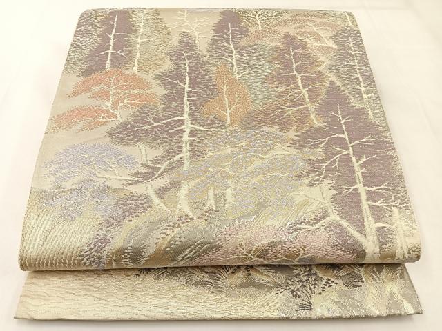 平和屋着物◎六通柄袋帯 貴船の里 プラチナ二重箔錦 正絹 逸品 BAAX6116hj