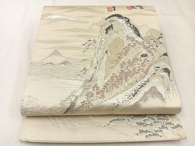 平和屋着物◎六通柄袋帯 東海道 廣重 金銀糸 正絹 逸品 BAAX6119hj