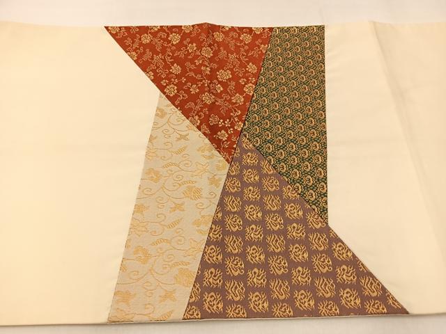 平和屋着物◎西陣 太鼓柄袋帯 切嵌 名物裂 金糸 正絹 逸品 BAAX6127hj