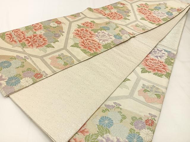 平和屋着物◎佐賀錦 六通柄袋帯 蜀江花文 金銀糸 正絹 逸品 BAAX6130hj