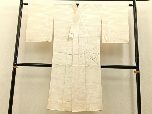 平和屋着物■長襦袢 無双仕立て 流水花地紋 正絹 逸品 未使用 BAAX6158hj
