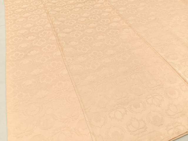 平和屋着物●上質な色無地 草花地紋 肌色 正絹 逸品 BAAX6159hj
