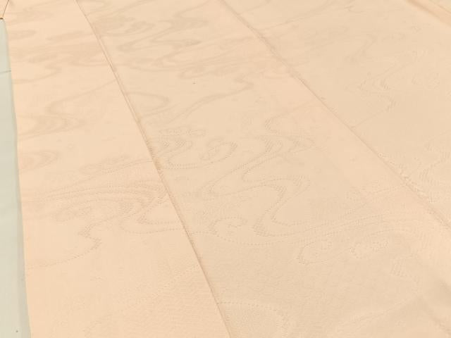 平和屋着物●上質な色無地 鹿の子流水地紋 肌色 正絹 逸品 BAAX6164hj