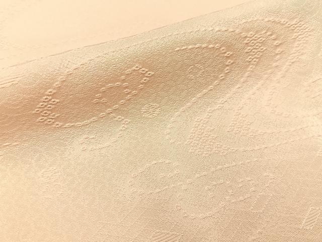 平和屋着物●上質な色無地 鹿の子流水地紋 肌色 正絹 逸品 BAAX6164hj