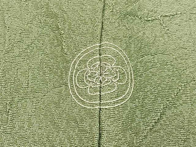 平和屋着物●上質な色無地 霞地紋 柳茶色 正絹 逸品 BAAX6169hj