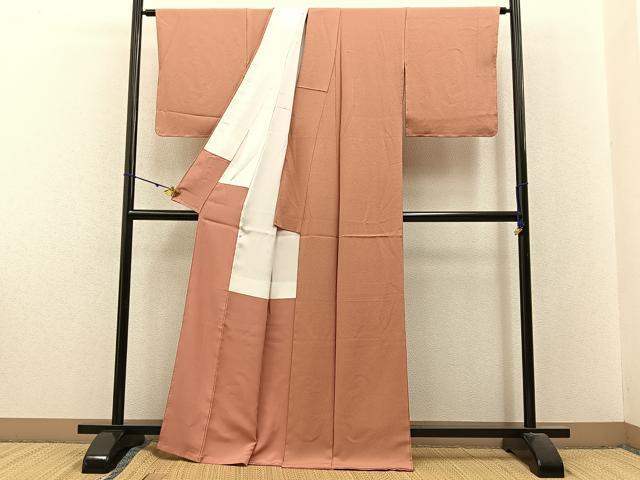 平和屋着物●上質な色無地 そひ色 正絹 逸品 未使用 BAAX6178hj