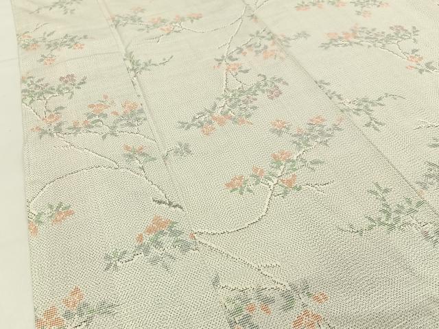 平和屋着物■上質な紬 枝花文 正絹 逸品 BAAX6191hj