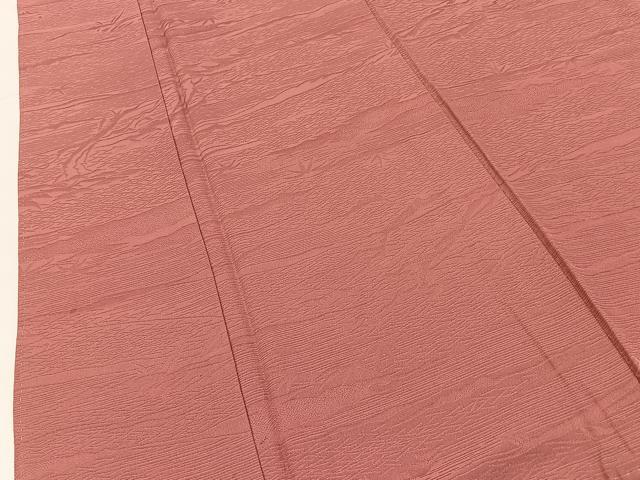 平和屋着物■上質な色無地 笹地紋 浅緋色 正絹 逸品 BAAX6215hj