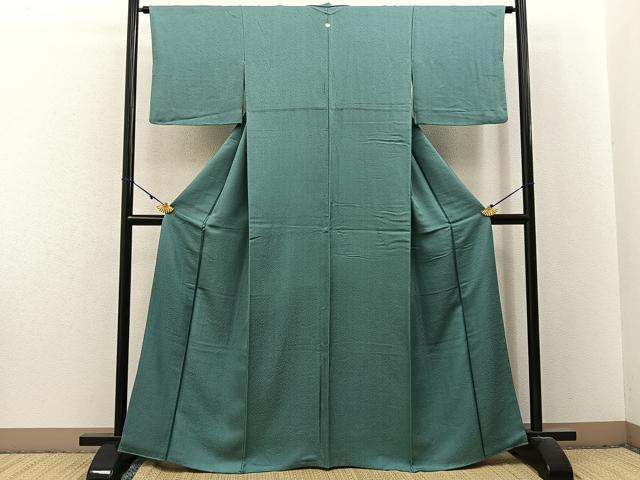 平和屋着物●上質な色無地 紋意匠 薄青色 正絹 逸品 BAAX6222hj