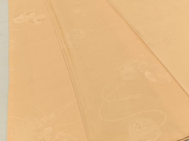 平和屋着物■上質な色無地 仕覆地紋 杏色 正絹 逸品 BAAX6223hj
