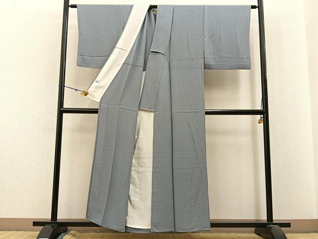 平和屋着物▽上質な色無地 単衣 豆がら茶色 正絹 逸品 BAAX6224hj