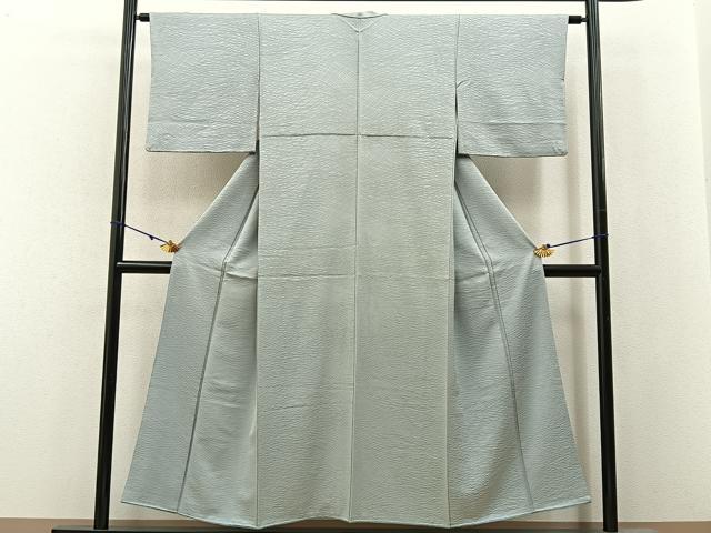 平和屋着物■上質な色無地 流線地紋 柳鼠色 正絹 逸品 BAAX6243hj