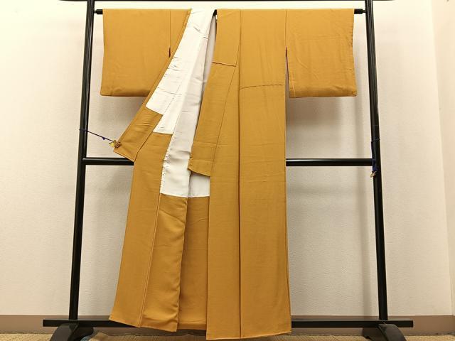 平和屋着物■上質な色無地 山吹色 正絹 逸品 BAAX6245hj