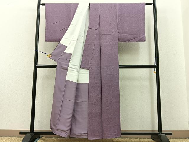 平和屋着物■上質な色無地 紋意匠 梅鼠色 正絹 逸品 BAAX6246hj