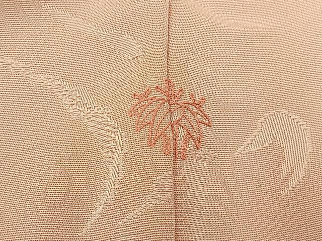 平和屋着物■上質な色無地 流水地紋 肉色 正絹 逸品 BAAX6247hj