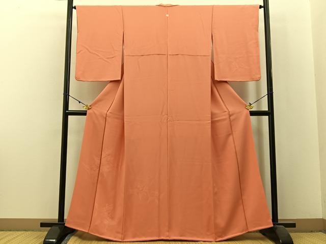 平和屋着物■無地絵羽訪問着 草花文 肉桂色 正絹 逸品 BAAX6251hj