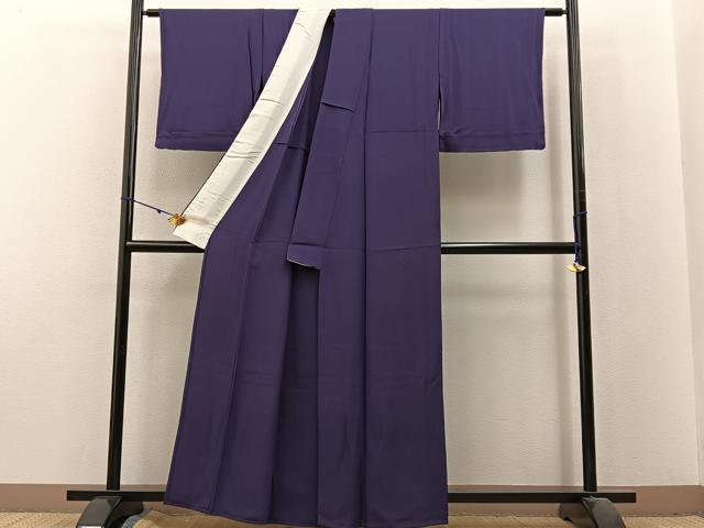 平和屋着物▽上質な色無地 単衣 濃鼠色 正絹 逸品 BAAX6262hj