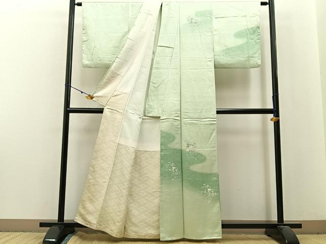 平和屋着物■訪問着 総刺繍 文箱花文 暈し染め 正絹 逸品 BAAX6269hj