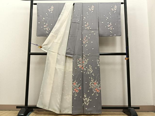 平和屋着物■訪問着 草花文 正絹 逸品 BAAX6271hj