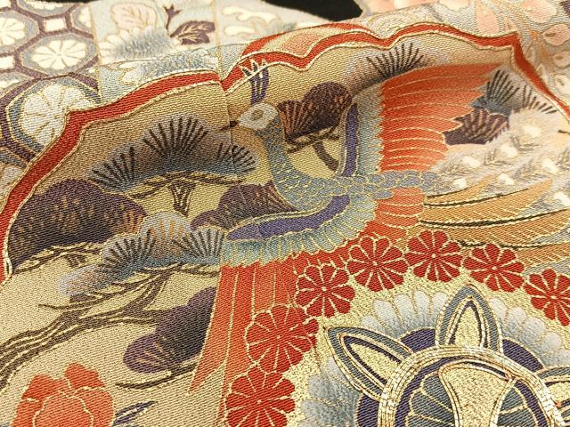 平和屋着物■豪華黒留袖 駒刺繍 鏡裏花鳥文 金彩 正絹 逸品 BAAX6275hj