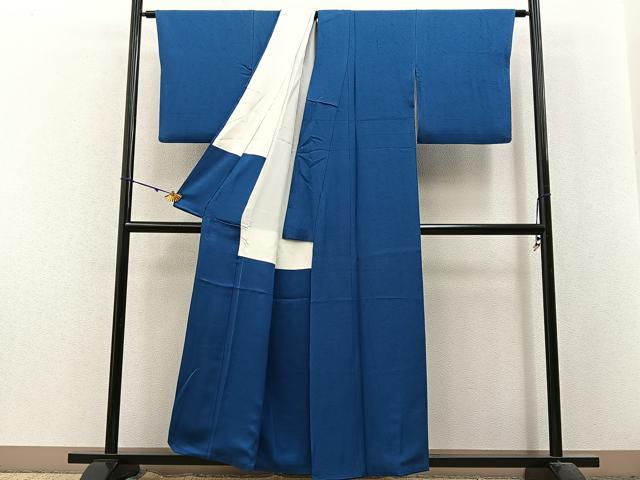 平和屋着物■上質な色無地 紺鼠色 正絹 逸品 BAAX6284hj