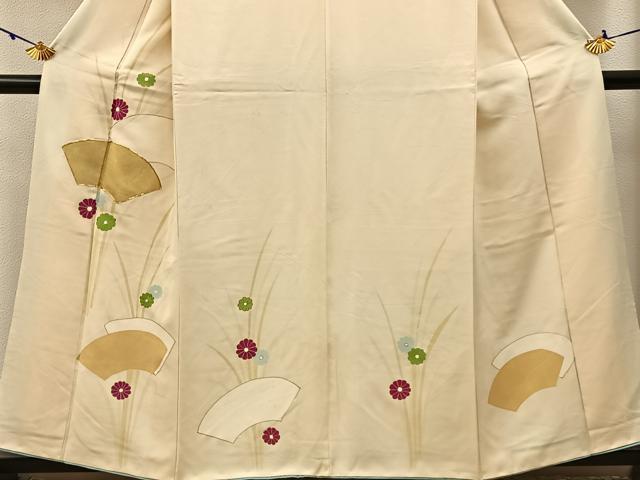 平和屋着物■訪問着 駒刺繍 地紙菊文 金彩 正絹 逸品 BAAX6286hj