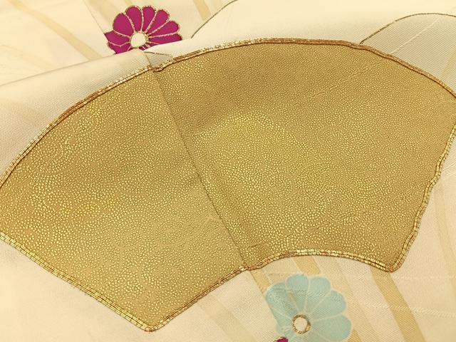 平和屋着物■訪問着 駒刺繍 地紙菊文 金彩 正絹 逸品 BAAX6286hj
