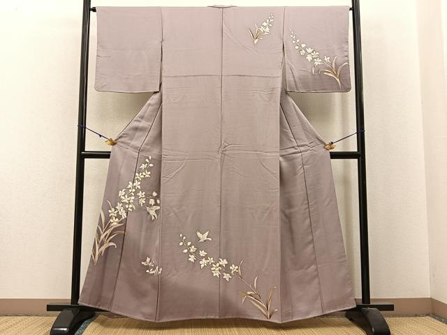 平和屋着物■訪問着 花鳥文 暈し染め 金彩 正絹 逸品 BAAX6304hj