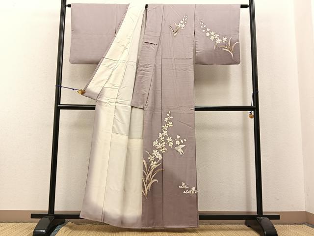 平和屋着物■訪問着 花鳥文 暈し染め 金彩 正絹 逸品 BAAX6304hj