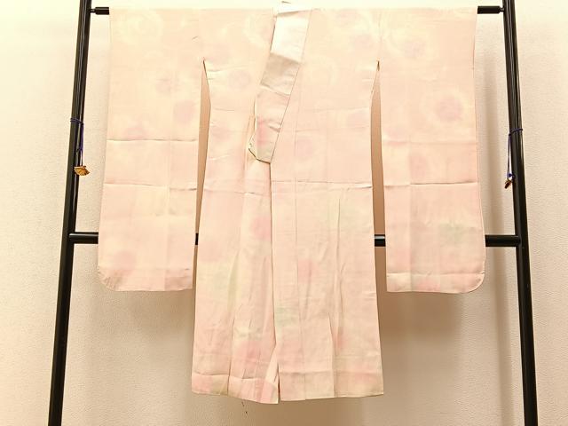 平和屋着物■振袖用長襦袢 袷 飛鶴花地紋 暈し染め 正絹 逸品 BAAX6328hj