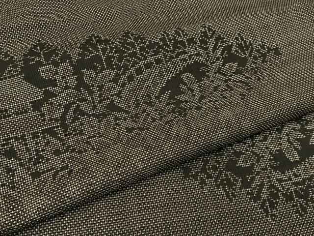 平和屋着物■本場大島紬 9マルキ 渡橋草葉文 正絹 逸品 未使用 BAAX6356hj