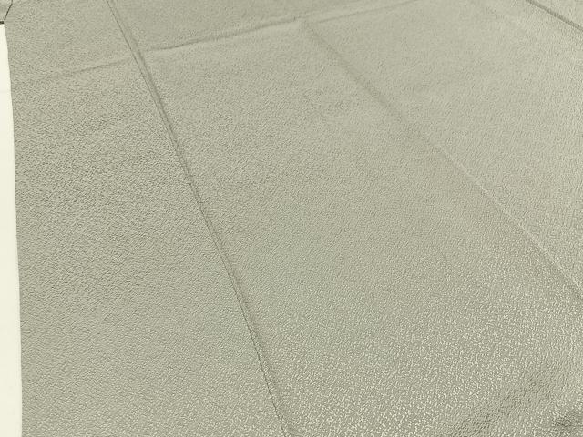 平和屋着物●京加賀友禅 百貫達雄監修 色無地 霞地紋 絹鼠色 正絹 逸品 BAAX6394hj