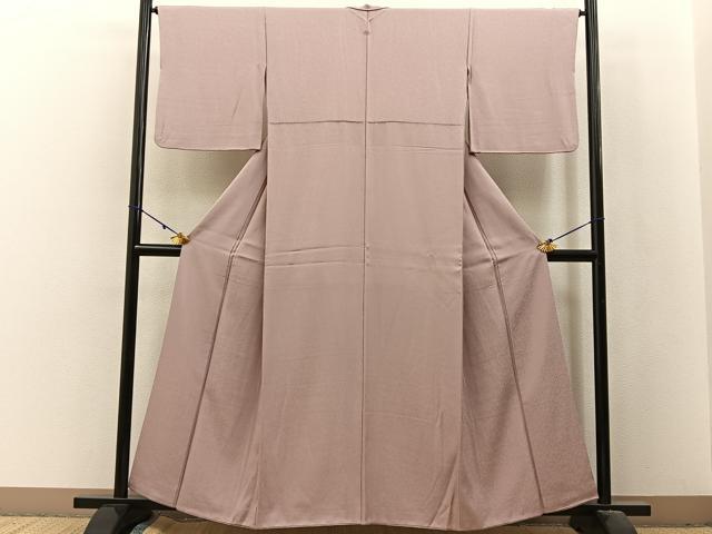 平和屋着物●上質な色無地 飛鶴更紗花唐草地紋 赤香色 正絹 逸品 BAAX6402hj