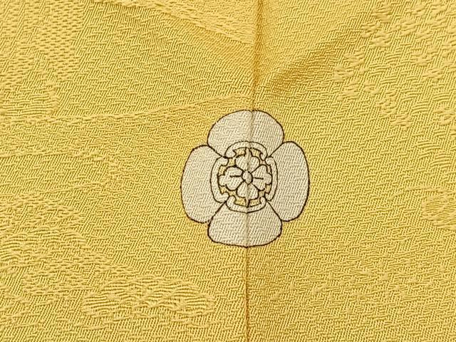 平和屋着物●上質な色無地 人物風景地紋 卵色 正絹 逸品 BAAX6404hj